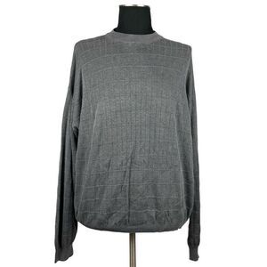 Pronto-Uomo Silk Cotton Checkered Knit Sweater - Men’s 2X